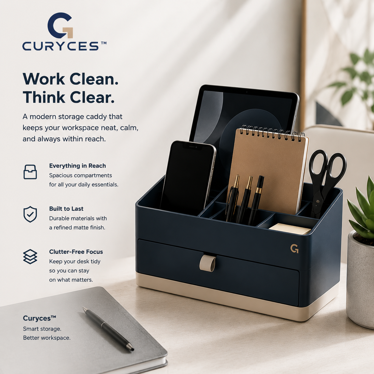 CURYCES™ Docklane Executive Desk Caddy System