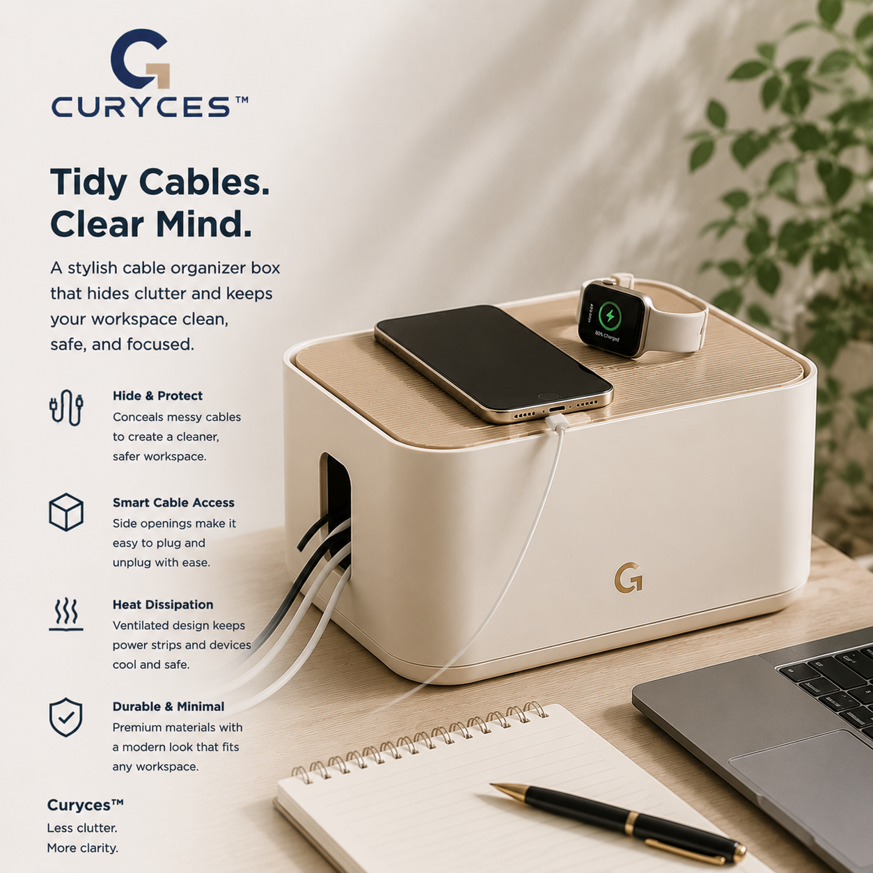 CURYCES™ PowerVault AirDesk Cable Management Dock